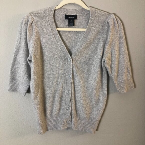 Karen Kane Wool Blend Short Sleeve V Neck Cardigan - Picture 2 of 7